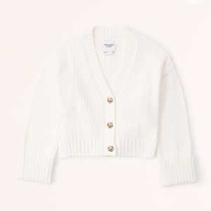 Abercrombie Cotton-Blend Seed Stitch Cardigan Size Medium - NWT